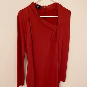 Long sleeve fitted dress with right leg slit